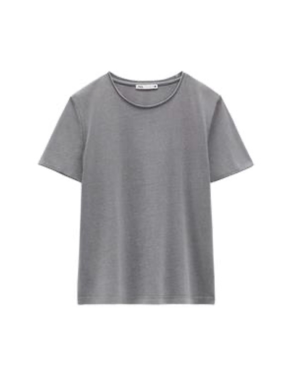 Zara Washed Gray Fitted T-Shirt | Women’s Size S | Soft Cotton Basic